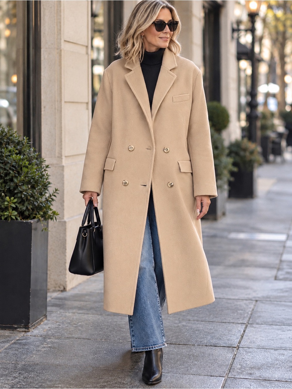Rue Grenelle Vintage 100% Pure Wool Camel Coat | Size 11